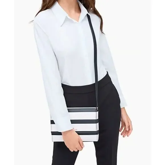 Kate Spade New York Cove Street Celebration Stripe Dody Crossbody in Pink EUC - Picture 14 of 14